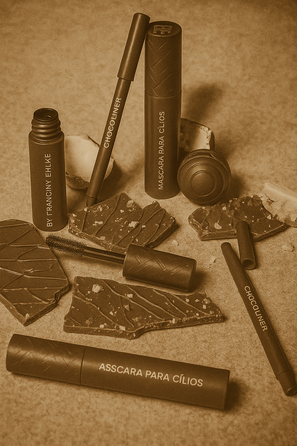 KIT FRAN CHOCOEYES MÁSCARA CILIOS MARROM E LÁPIS MULTIFUNCIONAL BY FRANCINY EHLKE